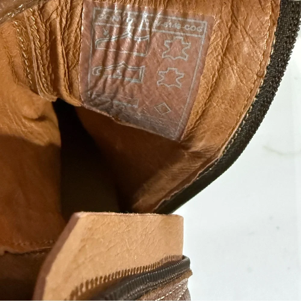 Taos Leather Ankle Boots Brown Side Zip Buckle Women’s Size 39 Comfort Casual - Picture 12 of 14